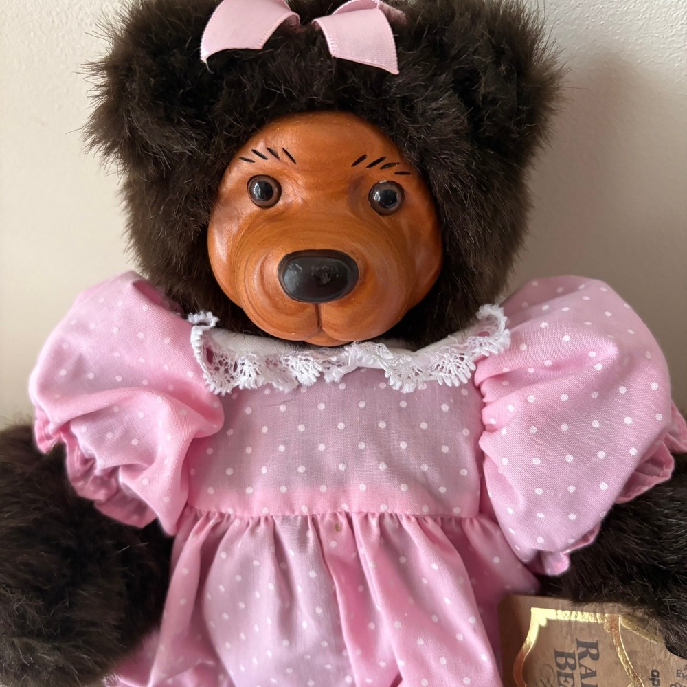 Applause Raikes 1989 Vintage Wood Carved bear‎